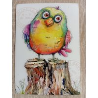 О-11. ПОДПИСАННАЯ ОТКРЫТКА. ГЕРМАНИЯ. СМЕШНАЯ ПТИЦА.