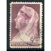 Нидерландские колонии - Кюрасао - 1936/39г. - королева Вильгельмина, 6 с - 1 марка - гашёная [Mi 148]. #3-WB-65-A-1