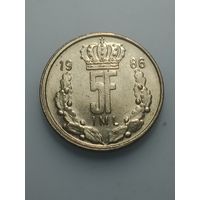 Люксембург 5 франков 1986 года .