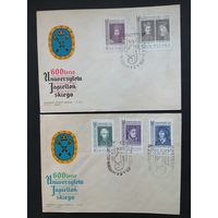 Польша 1964 Два КПД с полной серией марок "400 лет Ягеллонскому университету в Кракове" (спецгашение) Mi.1485-1489 каталог 2.50 евро
