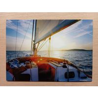 О-10. ПОДПИСАННАЯ ОТКРЫТКА. ИТАЛИЯ. ЯХТА В МОРЕ.