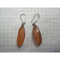 Серьги, янтарь.