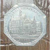 Германия Нюрнберг нотгельд 20 пфеннигов 1922 год Берольхеймериан. трамвайный жетон