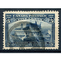 Британские колонии - Канада - 1908г. - архитектура, 300 лет основания Квебека, 5 с - 1 марка - гашёная [Mi 87]. #3-WB-100-A-1