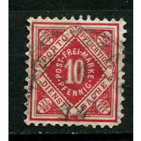 Германские земли - Вюртемберг - 1906/1916 - Dienstmarken. Цифры в ромбе 10Pf - [Mi.115] - 1 марка. Гашеная.  (Лот 112BQ)