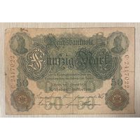 Банкнота 50 марок 1908 год. Германская империя . С рубля без МЦ.