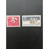 ГДР 1960 Полная серия марок "Чемпионат мира по велоспорту в ГДР" (чистые**) Mi.779-780 каталог 2.00 евро