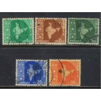 Индия 1958 Карта Индии Стандарт #286,287,292,296,297