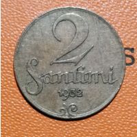 Латвия 1 республика, 2 сантима 1932 г, KM# 2