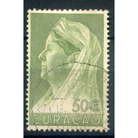 Нидерландские колонии - Кюрасао - 1936/39г. - королева Вильгельмина, печать Аруба, 50 с - 1 марка - гашёная [Mi 157]. #3-WB-65-A-1