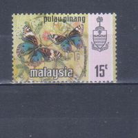 [1863] Малайзия,Пулау Пинанг 1971. Фауна.Бабочки.15 с. Гашеная марка.