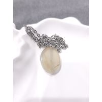 Кулон из натурального камня Зеленый Агат с прожилками с цепочкой