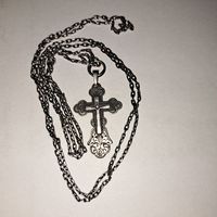 Крест с цепочкой. Серебро 84 пр. Царизм.