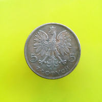 КОПИЯ монеты пробника Ника 5 злотых 1927 Польша Proba ( токен )