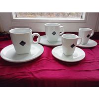 Набор белых кофейных чашек 4 шт