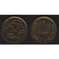 Польша y924 2 грош 2014 год (Cross) (нов.тип) надпись под орлом (_alb2