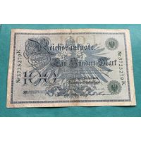 Германия 100 марок 1908 год / номер зелёный L 3725279 K