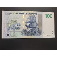 Зимбабве. 100 долларов (образца 2007 года, P69, UNC)