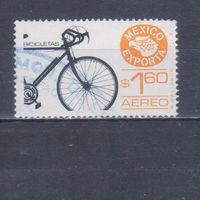 [907] Мексика 1975. Товары экспорта.Велосипед на почтовых марках. Гашеная марка.