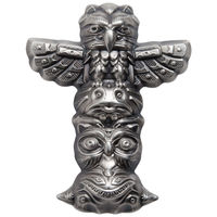 RARE Палау 10 долларов 2018г. "Тотемный столб 3D". Монета в подарочном футляре; номерной сертификат; коробка. СЕРЕБРО 62,20гр.(2 oz)..