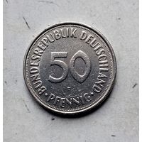 50 пфеннигов 1972(F) года ФРГ. Федеративная Республика.