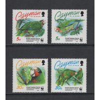 Каймановы Острова 1993** WWF Фауна Птицы Попугаи #690-693