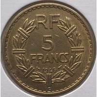 Франция (для Алжира) 5 франков 1946 г. C. Алюминиевая бронза. В холдере