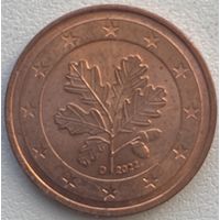 Германия 2 евроцента 2022 г. D