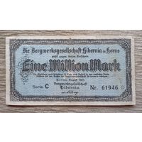 Werty71 Германия Веймар 1000000 марок 1923  банкнота 1 миллион гроссгельд горнодобывающая компания Hiberna в Херне