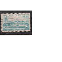 США-1959, (Мих.751) , гаш., Арктика, Подводная лодка, Собаки (одиночка)