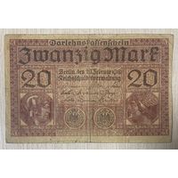 Банкнота 20 марок 1918 год. Германская империя. С рубля без МЦ.