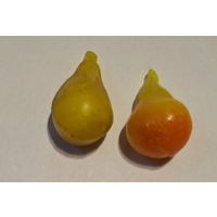 Елочная мини игрушка Груша из теребовлянского набора Малютка