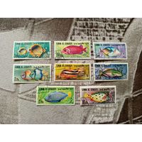 1967 ОАЭ эмират Умм-эль-Кайвайн фауна моря (4-7)