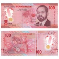 Мозамбик 100 метикал 2024 год P-157a полимер UNC