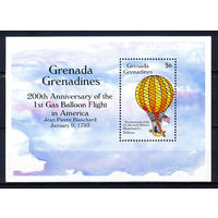 1993 Гренада Гренадины. 200 лет первому полёту на воздушном шаре в Америке