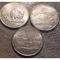 Квотер (25 центов) 2005 Р США Канзас. Западная Вирджиния. Миннесота