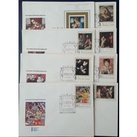 СССР 1970г. КПД. худ.Калашников. Серия из 7 марок и блока на 8 конвертах. Государственный эрмитаж. Шедевры живописи. СГ.