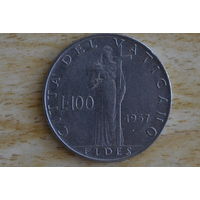 Ватикан 100 лир 1957 с 1 руб