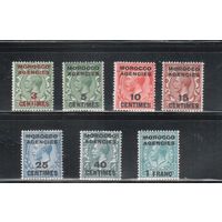 Марокко-1917,(Мих.201-209)  * , Стандарт, Надп. , Король,  Французская зона