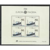 Португалия. Мадейра.1988. Транспорт. Корабль. Блок