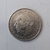 2 марки 1974 года (G) Германия. Федеративная республика (ФРГ). Конрад Аденауэр. 20 лет ФРГ.