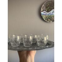 Винтажные хрустальные рюмочки, 9 штук, идеальное состояние