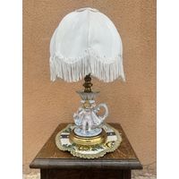 Винтажная настольная лампа, фарфор, латунь, Европа, много лотов с рубля