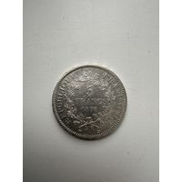 Франция. 5 франков 1876. Серебро. Отличное состояние