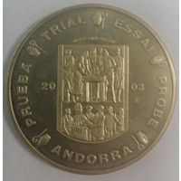 7.8 Андорра пробные 50 евро центов 2003 год