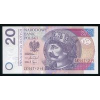 Польша 20 злотых 2025 г. P184c. Серия CE. UNC
