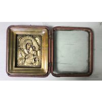 Икона Божией Матери Казанская, Оклад, Киот, Письмо 19 век!