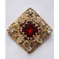 Брошь с крупным кристаллом. 50-е годы,  Чехословакия