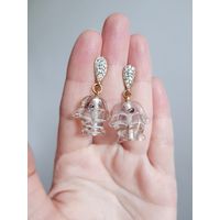 Серьги ручной работы из стекла винтажные Чехия