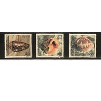 Коморы-1992(Мих.985-987),  **,    Морская Фауна ,Раковины, (полная серия)